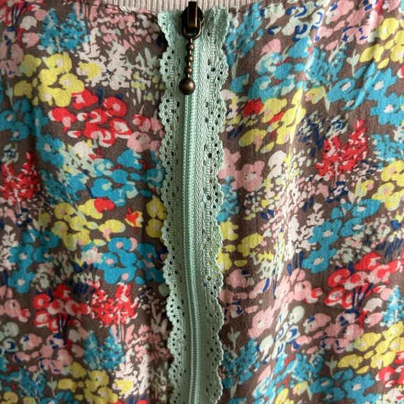 Matilda Jane Hello Lovely Rainbow Floral Flare Dress 14 Round Neck Lace Zipper - Picture 8 of 9